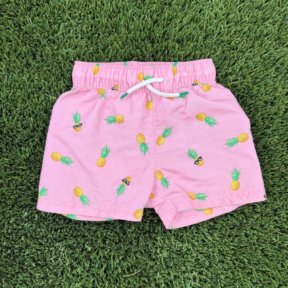 Old Navy Kids Pink Pineapple Print Swim Trunks‎ Shorts 12-18 Months